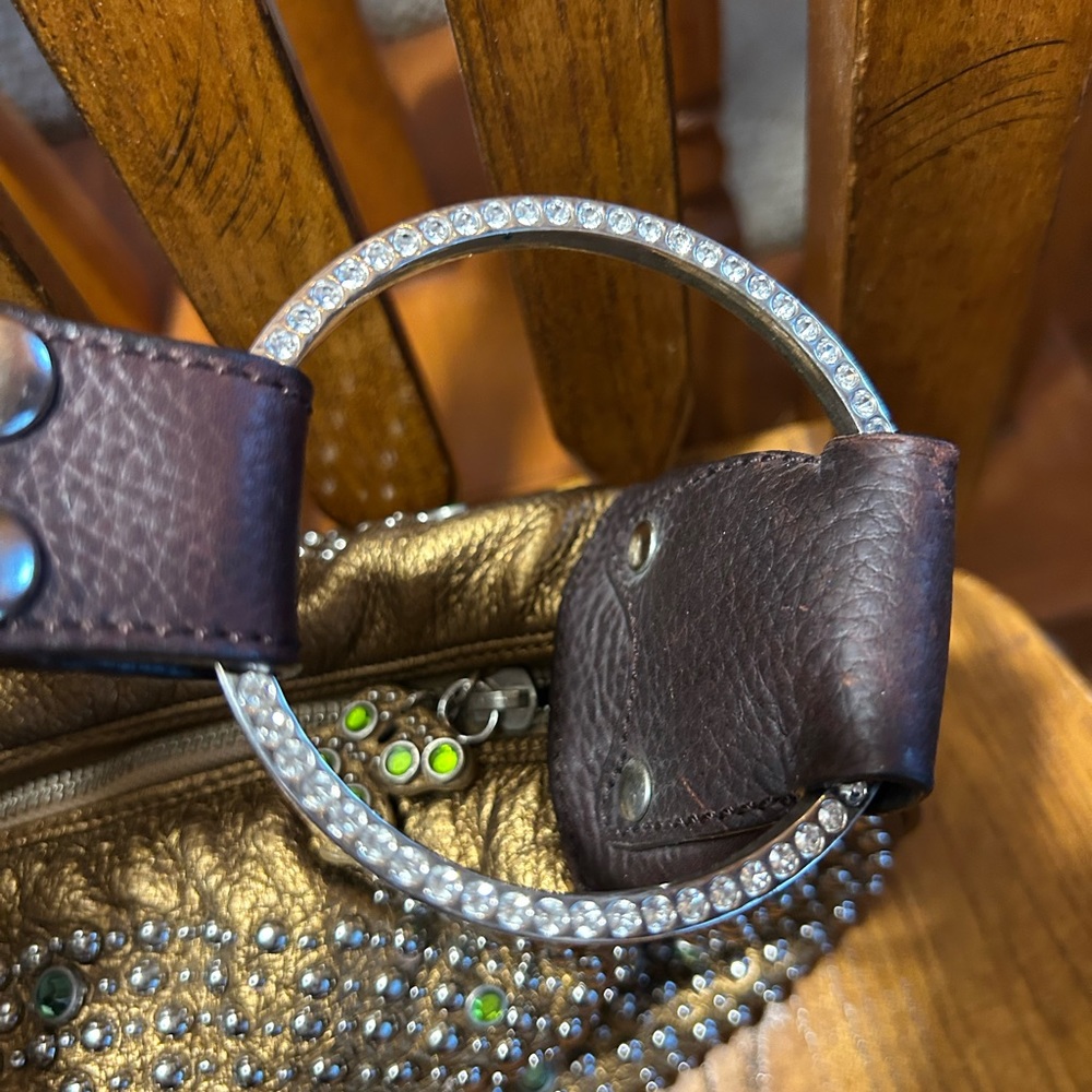 Cole Haan G Series Bronze Leather Studded Handbag/Wristlet Like New!! - Picture 3 of 13